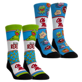 Unisex Rock Em  Ole Miss Rebels Muppets 2-Pack Crew Socks Set