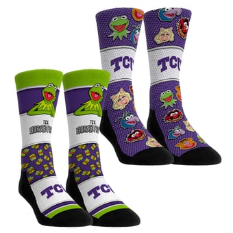 Unisex Rock Em Socks TCU Horned Frogs Muppets 2-Pack Crew Socks Set