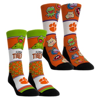 Unisex Rock Em  Clemson Tigers Muppets 2-Pack Crew Socks Set