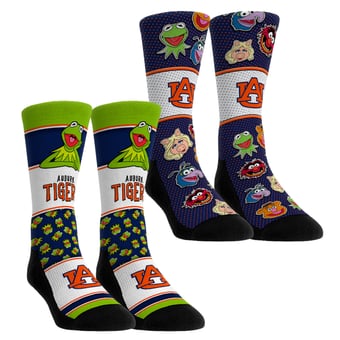 Unisex Rock Em  Auburn Tigers Muppets 2-Pack Crew Socks Set