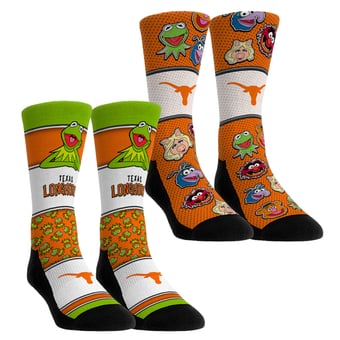 Youth Rock Em  Texas Longhorns Muppets 2-Pack Crew Socks Set