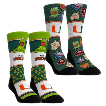Youth Rock Em  Miami Hurricanes Muppets 2-Pack Crew Socks Set