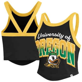 Women's '47 Black Oregon Ducks Shimmer Shadow Sporty Tank Top