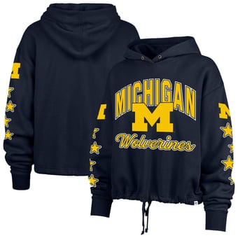 Women's '47  Navy Michigan Wolverines Starry Eyed Venice Pullover Hoodie