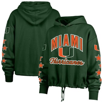 Women's '47  Green Miami Hurricanes Starry Eyed Venice Pullover Hoodie