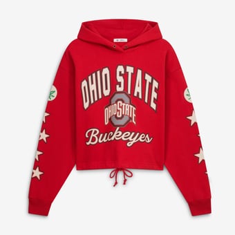 Women's '47  Scarlet Ohio State Buckeyes Starry Eyed Venice Pullover Hoodie