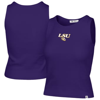 Women's '47 Purple LSU Tigers Straight Cut Baby Rib Tank Top