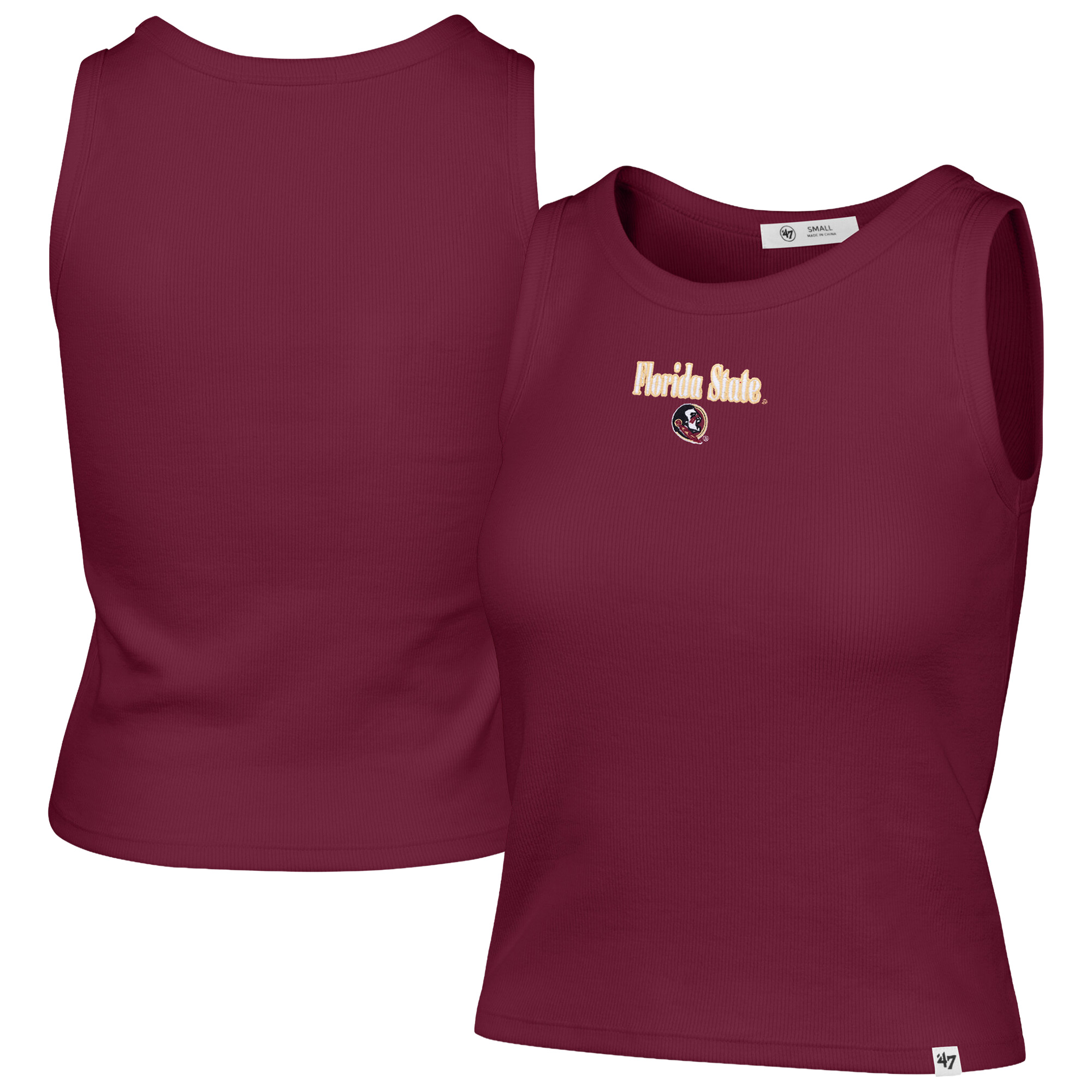 Women's '47 Garnet Florida State Seminoles Straight Cut Baby Rib Tank Top