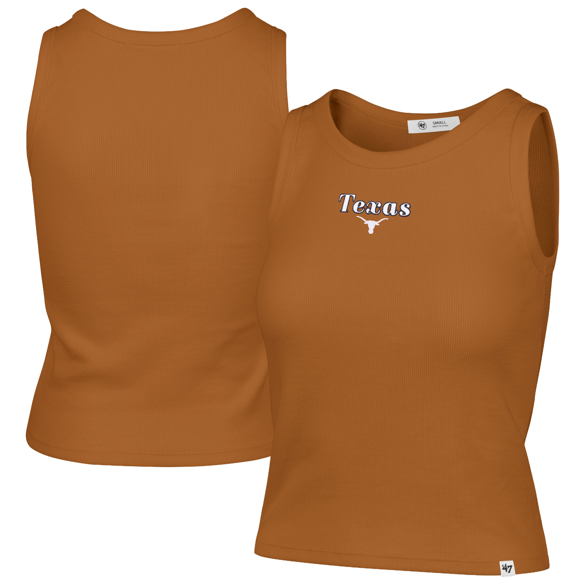 Women's '47 Texas Orange Texas Longhorns Straight Cut Baby Rib Tank Top