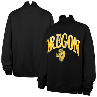 Women's '47  Black Oregon Ducks Mock Neck Sweatshirt