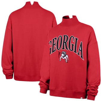 Women's '47  Red Georgia Bulldogs Mock Neck Sweatshirt