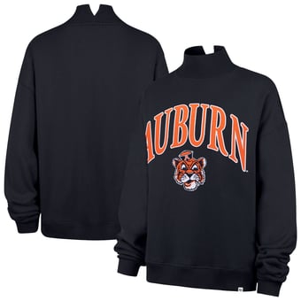 Women's '47  Navy Auburn Tigers Mock Neck Sweatshirt
