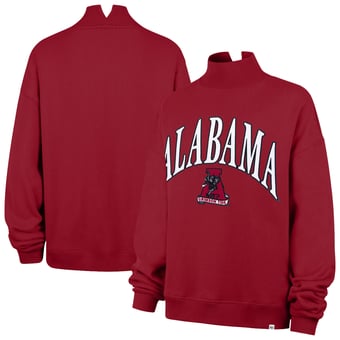 Women's '47  Crimson Alabama Crimson Tide Mock Neck Sweatshirt
