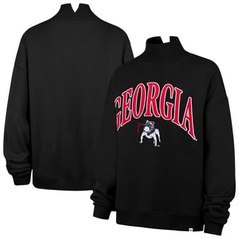 Women's '47  Black Georgia Bulldogs Mock Neck Sweatshirt