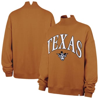 Women's '47  Texas Orange Texas Longhorns Mock Neck Sweatshirt