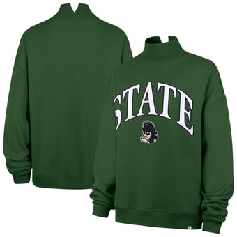 Women's '47  Green Michigan State Spartans Mock Neck Sweatshirt