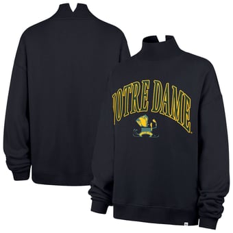 Women's '47  Navy Notre Dame Fighting Irish Mock Neck Sweatshirt
