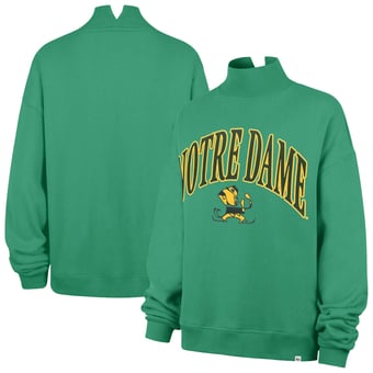 Women's '47  Green Notre Dame Fighting Irish Mock Neck Sweatshirt