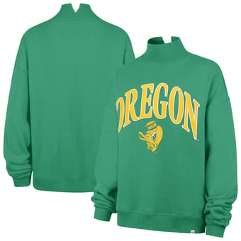 Women's '47  Green Oregon Ducks Mock Neck Sweatshirt
