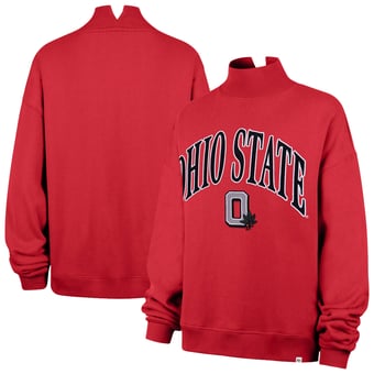 Women's '47  Scarlet Ohio State Buckeyes Mock Neck Sweatshirt