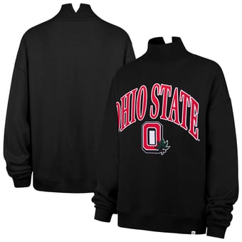 Women's '47  Black Ohio State Buckeyes Mock Neck Sweatshirt