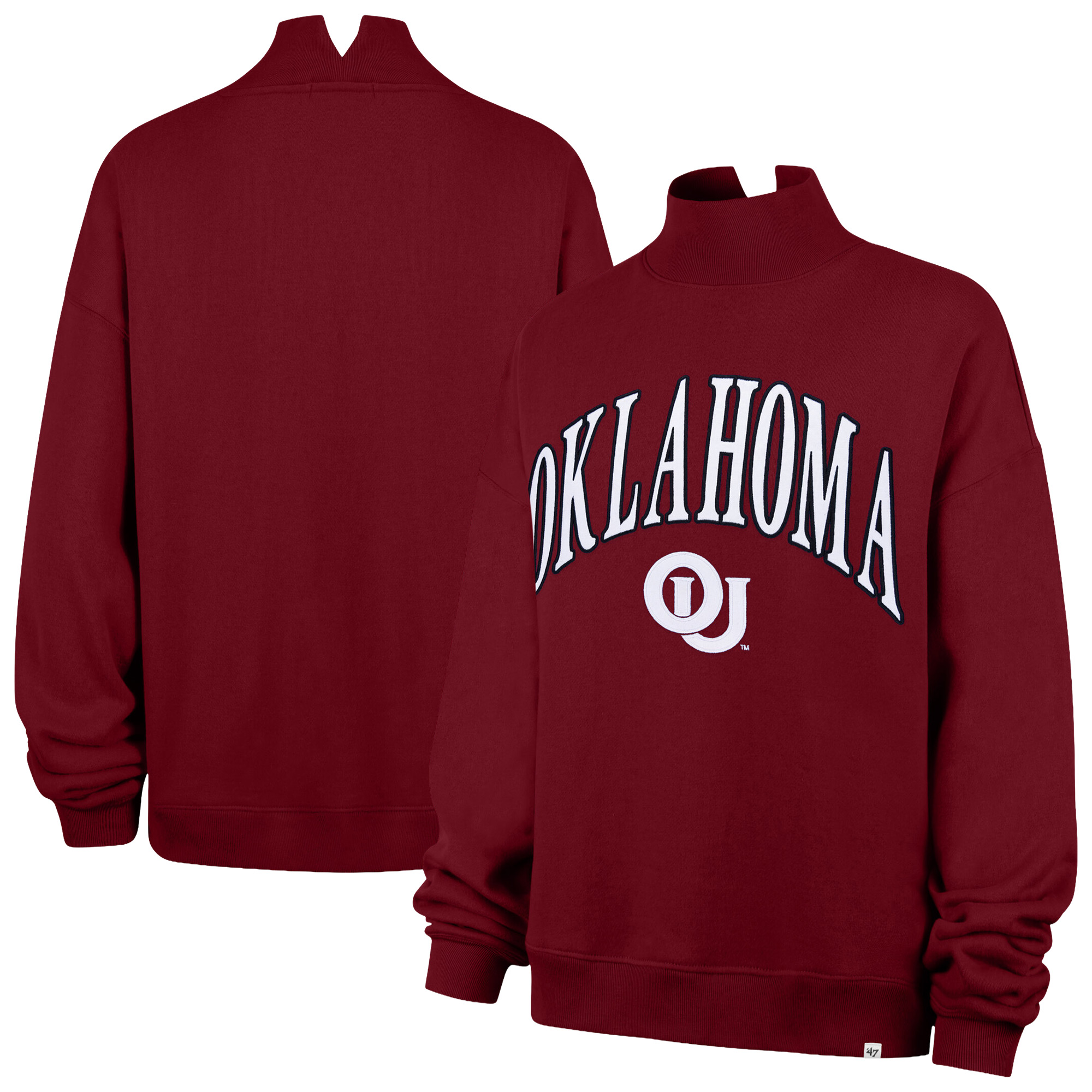 Women’s ’47 Crimson Oklahoma Sooners Mock Neck Sweatshirt Women’s ’47 Crimson Oklahoma Sooners Mock Neck Sweatshirt