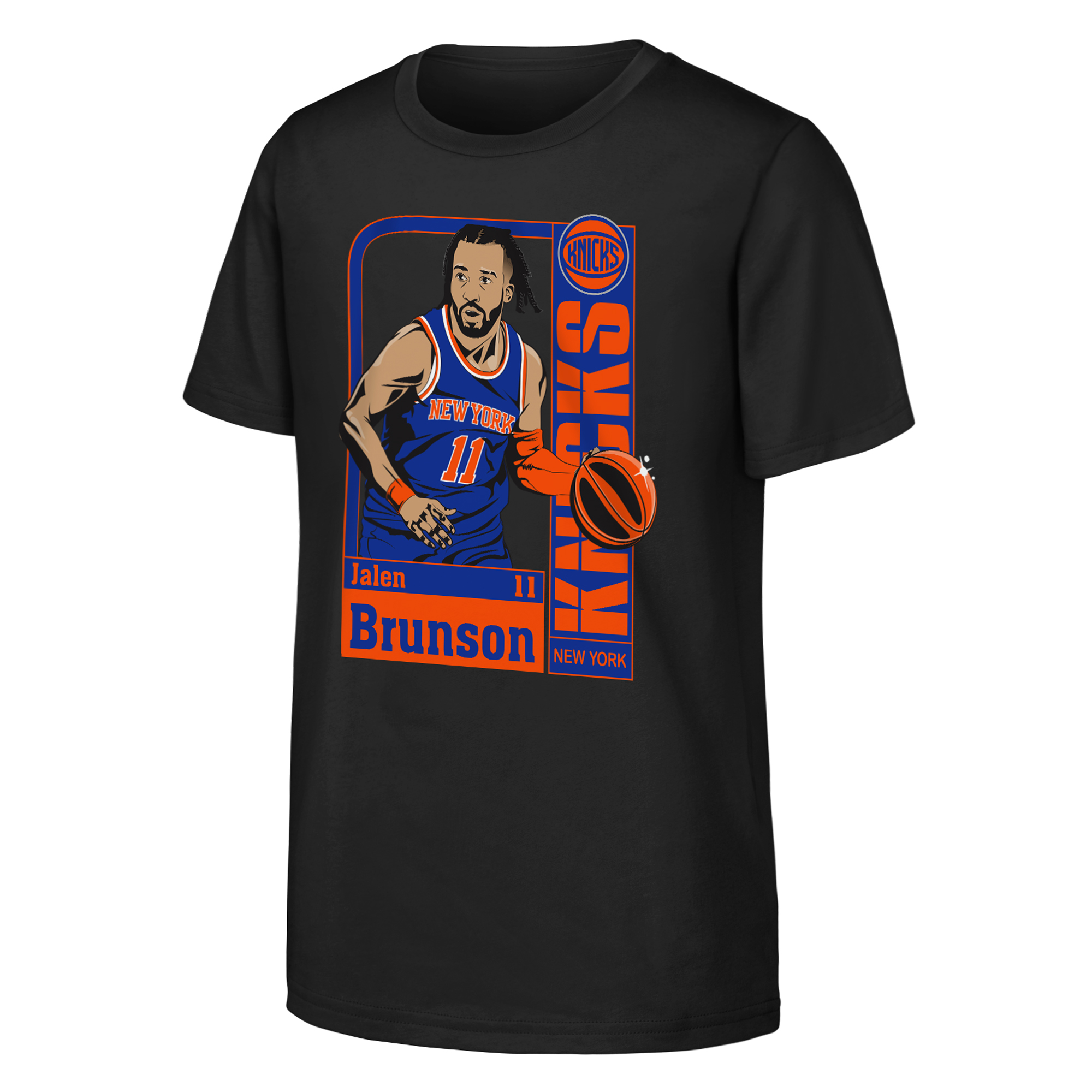Youth Outerstuff Jalen Brunson Black New York Knicks Calling Card T-Shirt