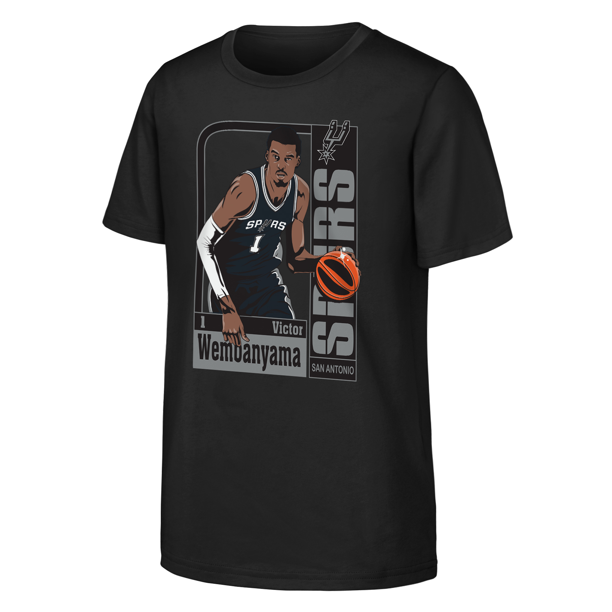Youth Outerstuff Victor Wembanyama Black San Antonio Spurs Calling Card T-Shirt