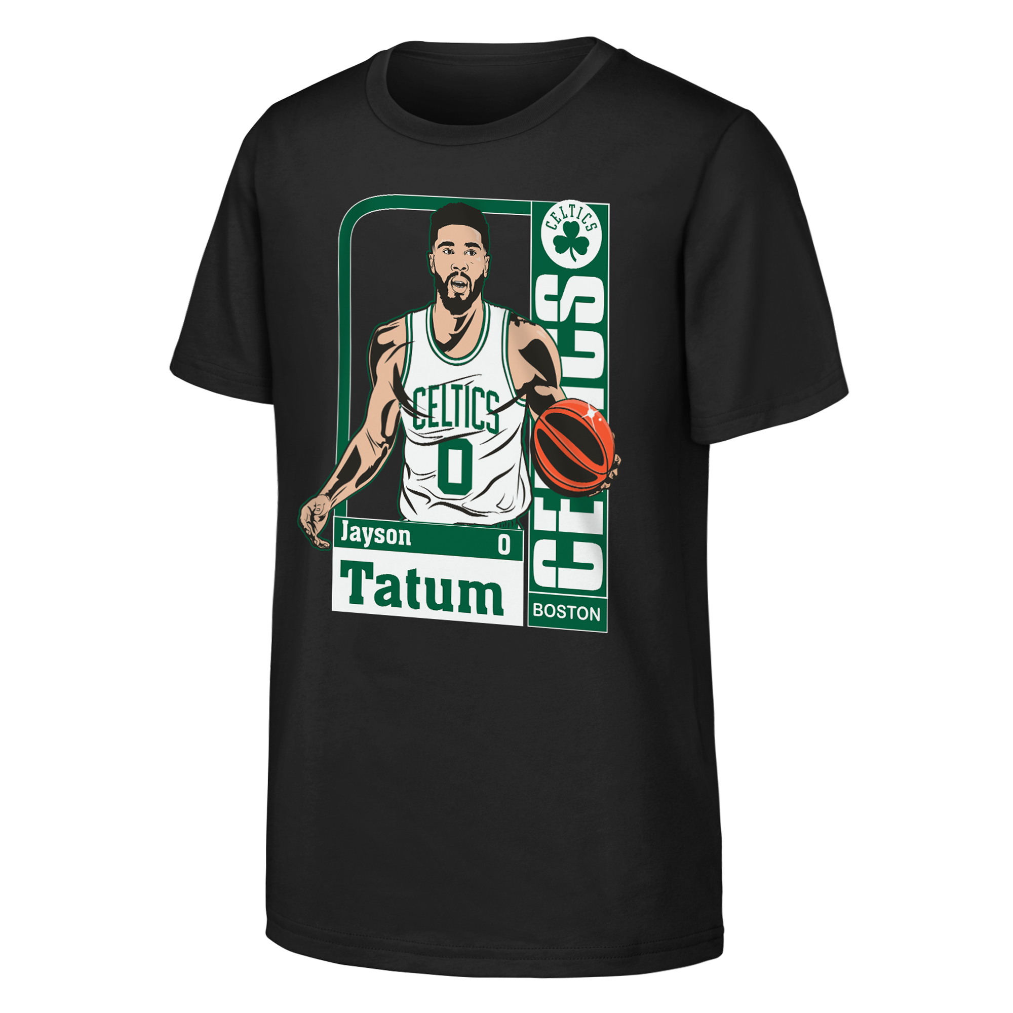 Youth Outerstuff Jayson Tatum Black Boston Celtics Calling Card T-Shirt