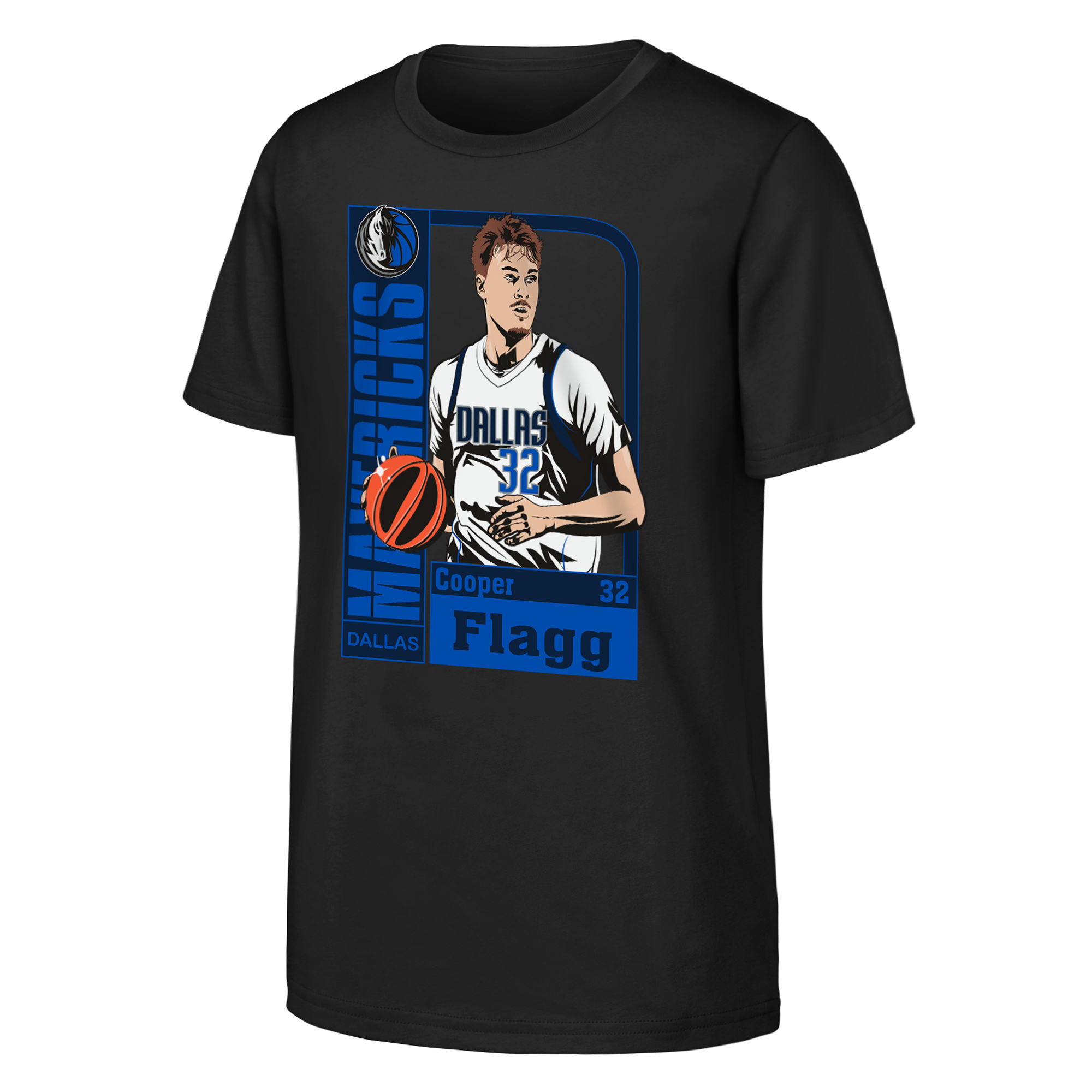Youth Outerstuff Cooper Flagg Black Dallas Mavericks Calling Card T-Shirt