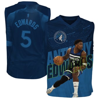 Youth Outerstuff Anthony Edwards Blue Minnesota Timberwolves Icon Play Jersey