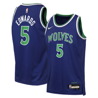Youth Nike Anthony Edwards Blue Minnesota Timberwolves Swingman Jersey - Icon Edition