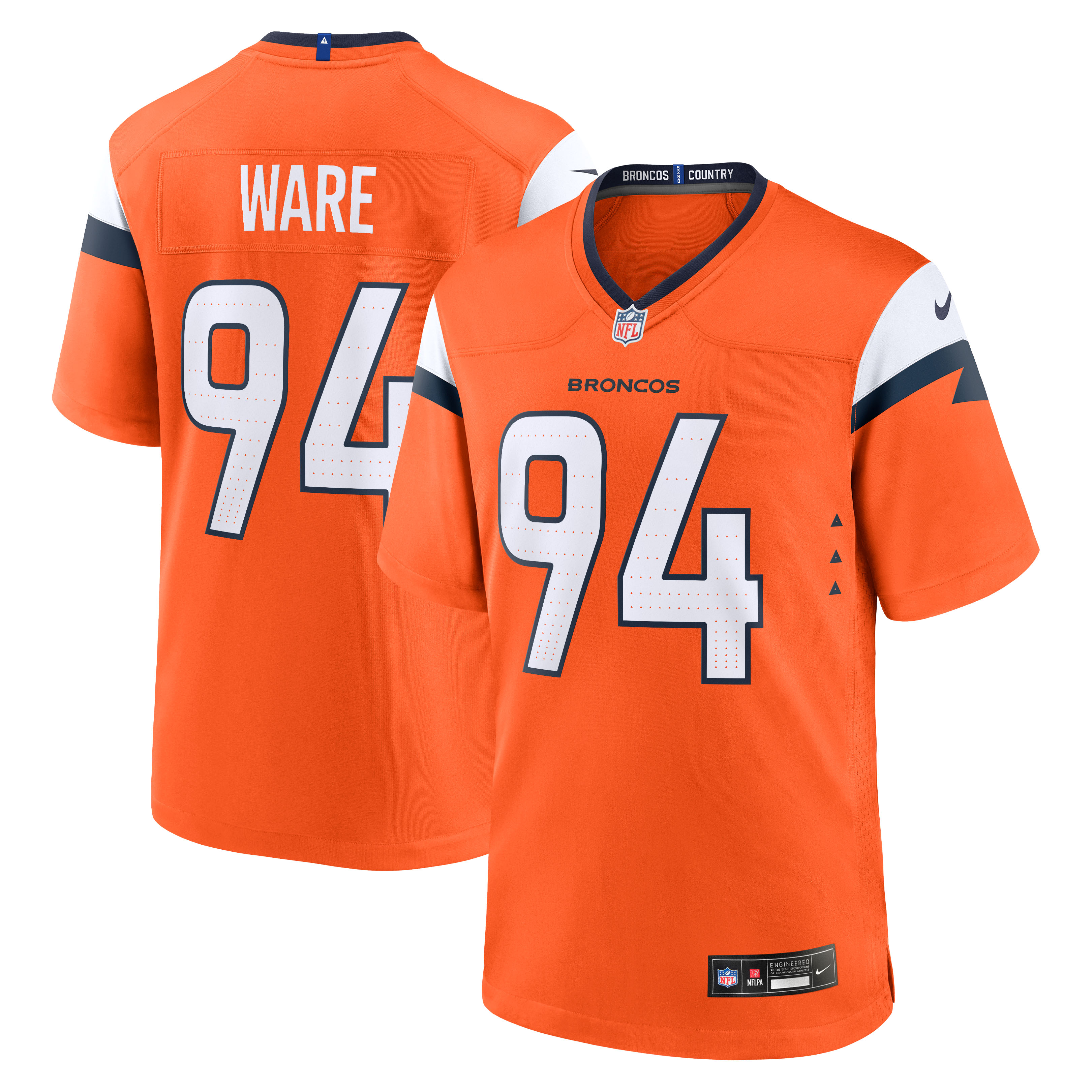 Men's Nike DeMarcus Ware Orange Denver Broncos Team Retired Game Jersey