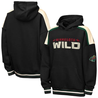 Youth Outerstuff  Black Minnesota Wild Camaraderie Oversized Fleece Hoodie