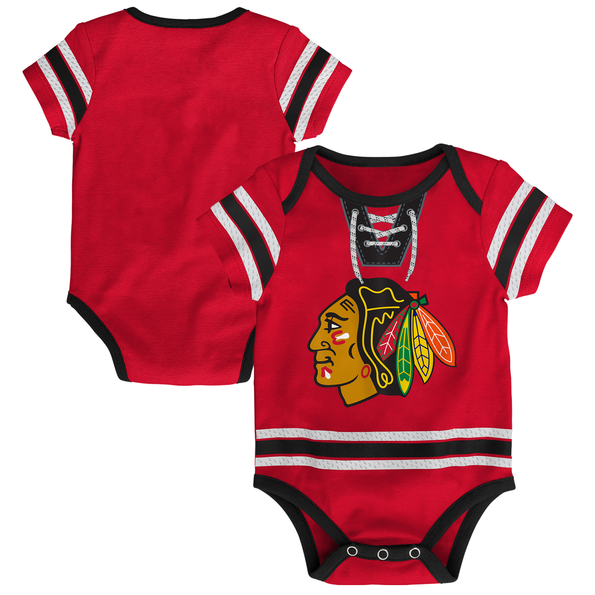Newborn Outerstuff  Red Chicago Blackhawks Hockey Bodysuit