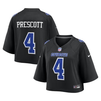 Women's Nike Dak Prescott Black Dallas Cowboys Cropped Fashion Game Jersey