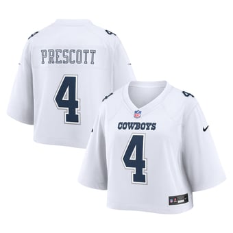 Women's Nike Dak Prescott White Dallas Cowboys Cropped Fashion Game Jersey