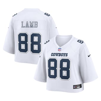 Women's Nike CeeDee Lamb White Dallas Cowboys Cropped Fashion Game Jersey