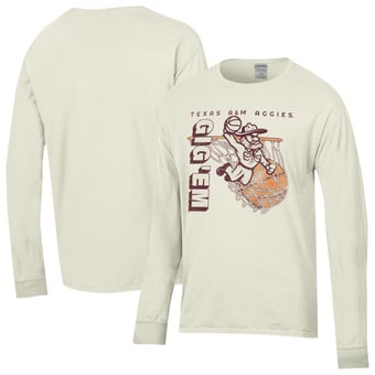 Men's ComfortWash  Cream Texas A&M Aggies Ol' Sarge Basketball Long Sleeve T-Shirt