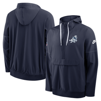 Men's Nike Navy Dallas Cowboys Sideline Broken Rules Alternate Anorak Half-Zip Hooded Jacket