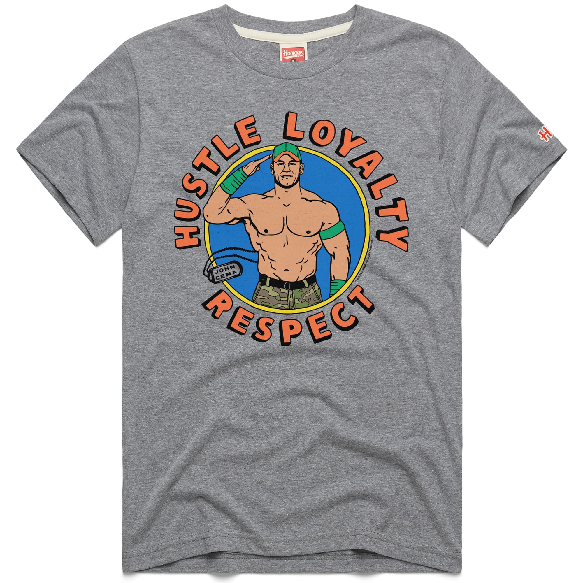 Men's Homage  Gray John Cena Hustle Loyalty Respect Tri-Blend T-Shirt