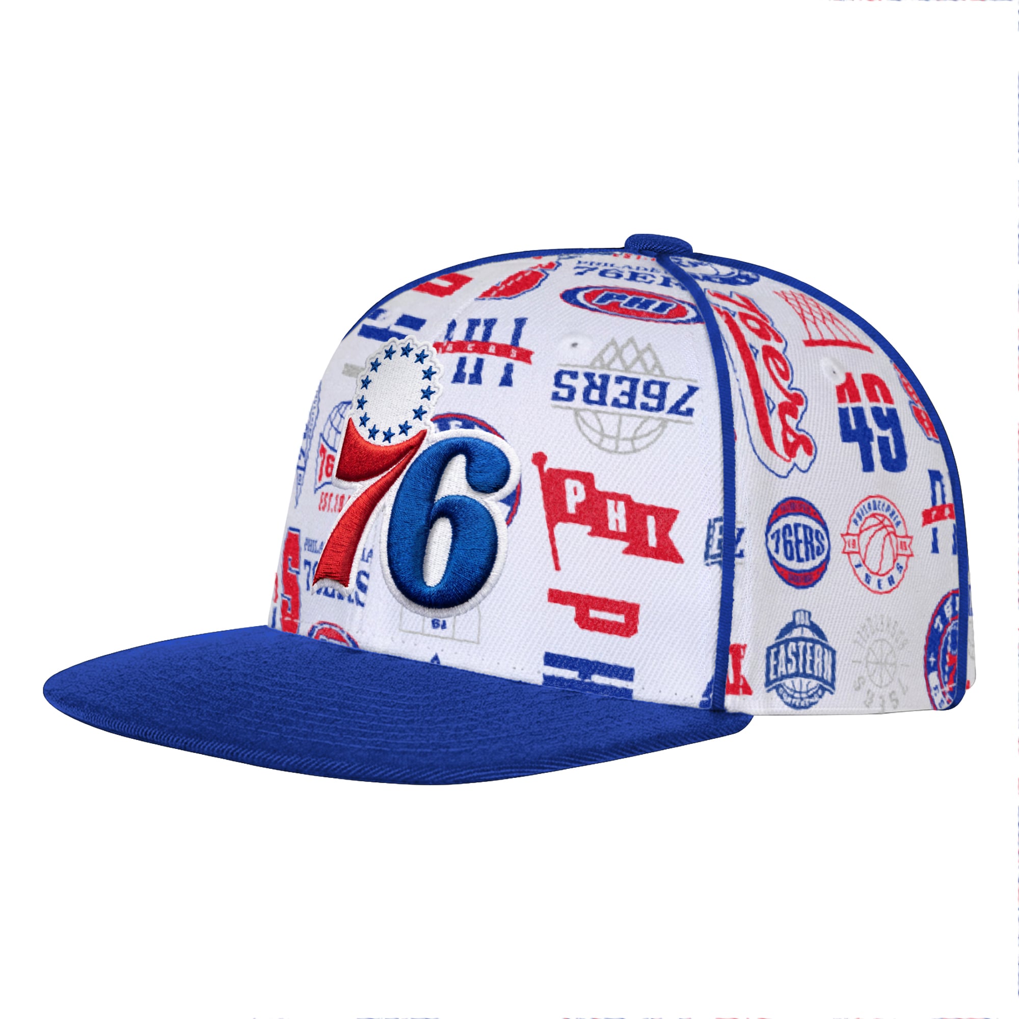 Youth Outerstuff White Philadelphia 76ers Piped Up Snapback Hat