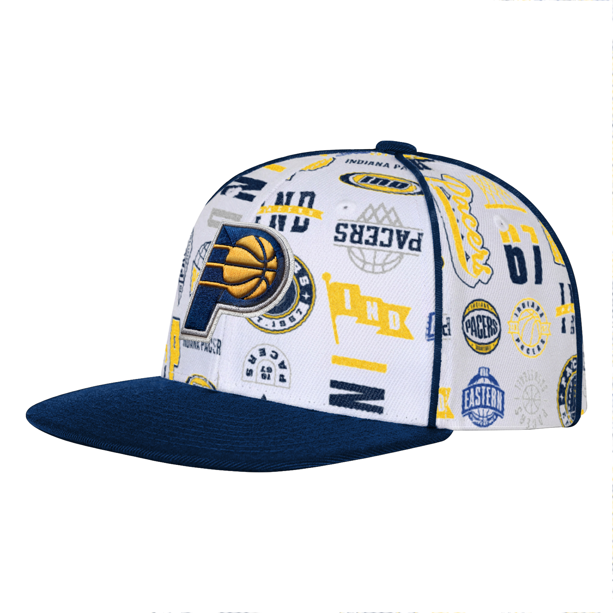 Youth Outerstuff White Indiana Pacers Piped Up Snapback Hat