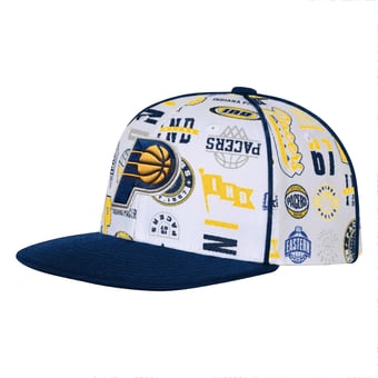 Youth Outerstuff White Indiana Pacers Piped Up Snapback Hat