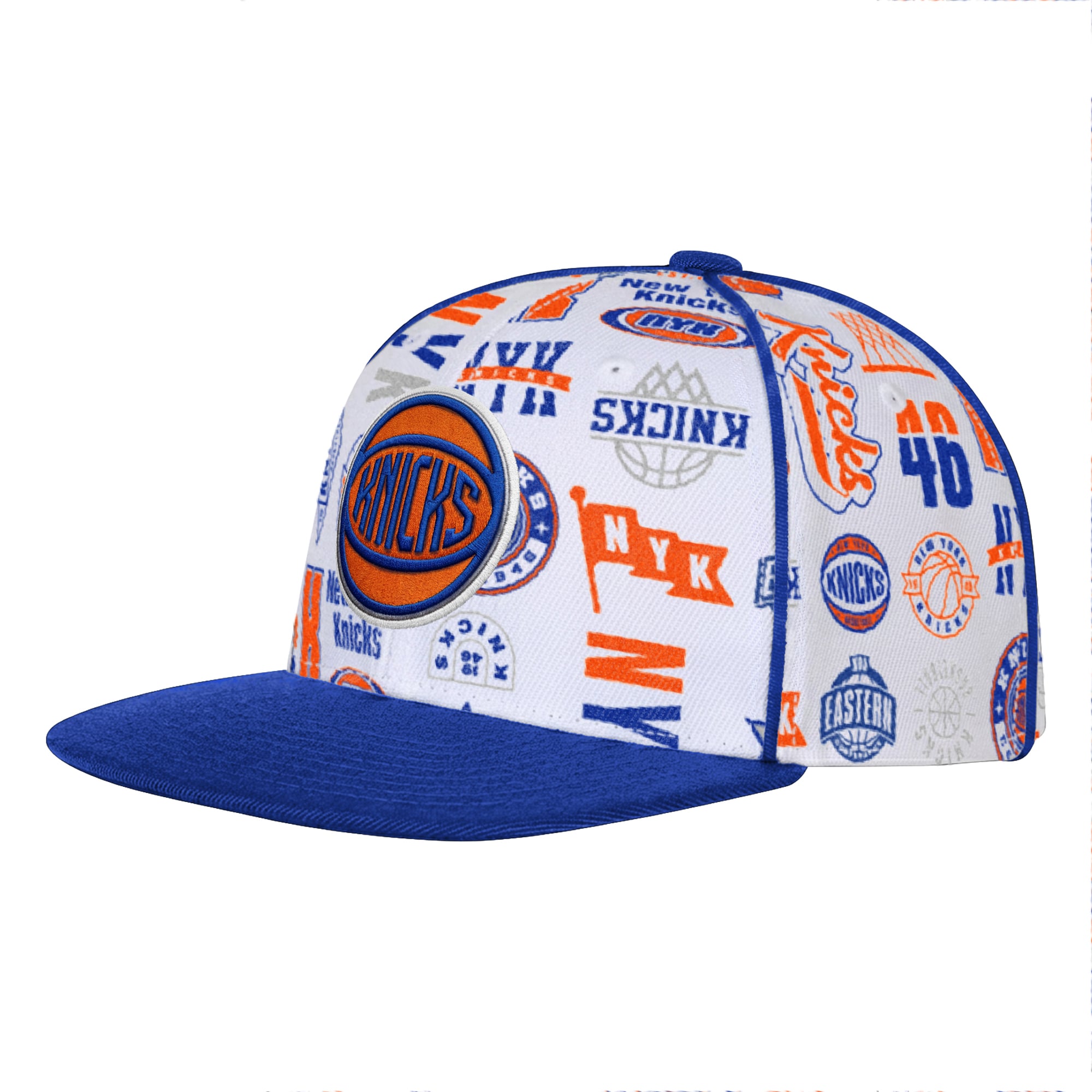 Youth Outerstuff White New York Knicks Piped Up Snapback Hat
