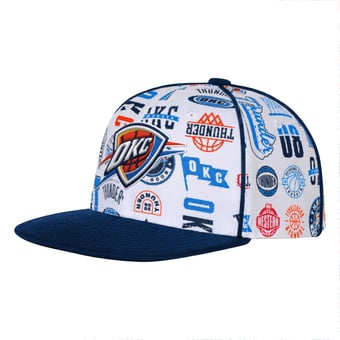 Youth Outerstuff White Oklahoma City Thunder Piped Up Snapback Hat