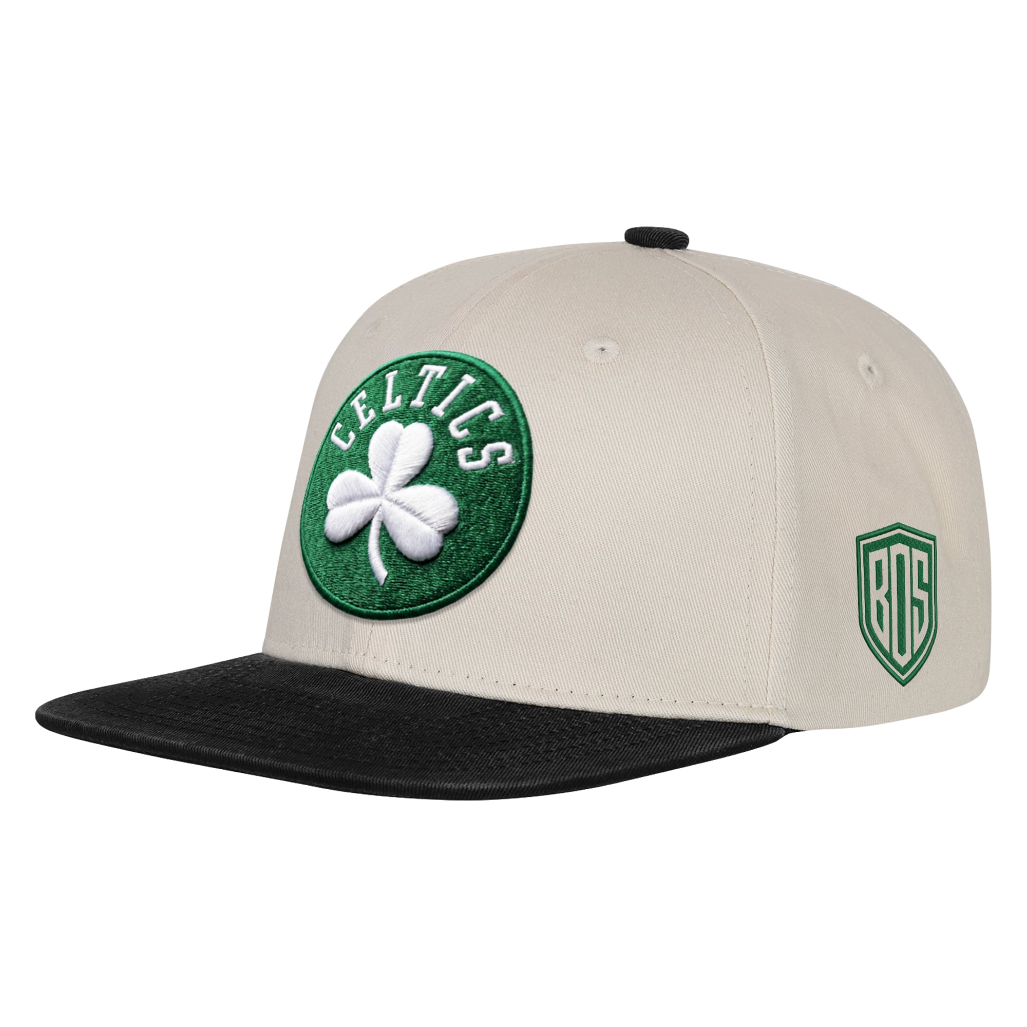 Youth Outerstuff Natural/Black Boston Celtics Stacks Snapback Hat