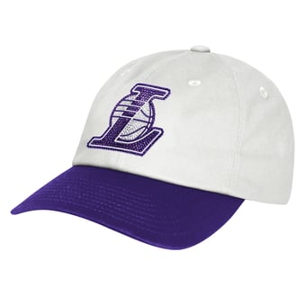 Youth Outerstuff  White Los Angeles Lakers Rhinestone Dad Cap Adjustable Hat