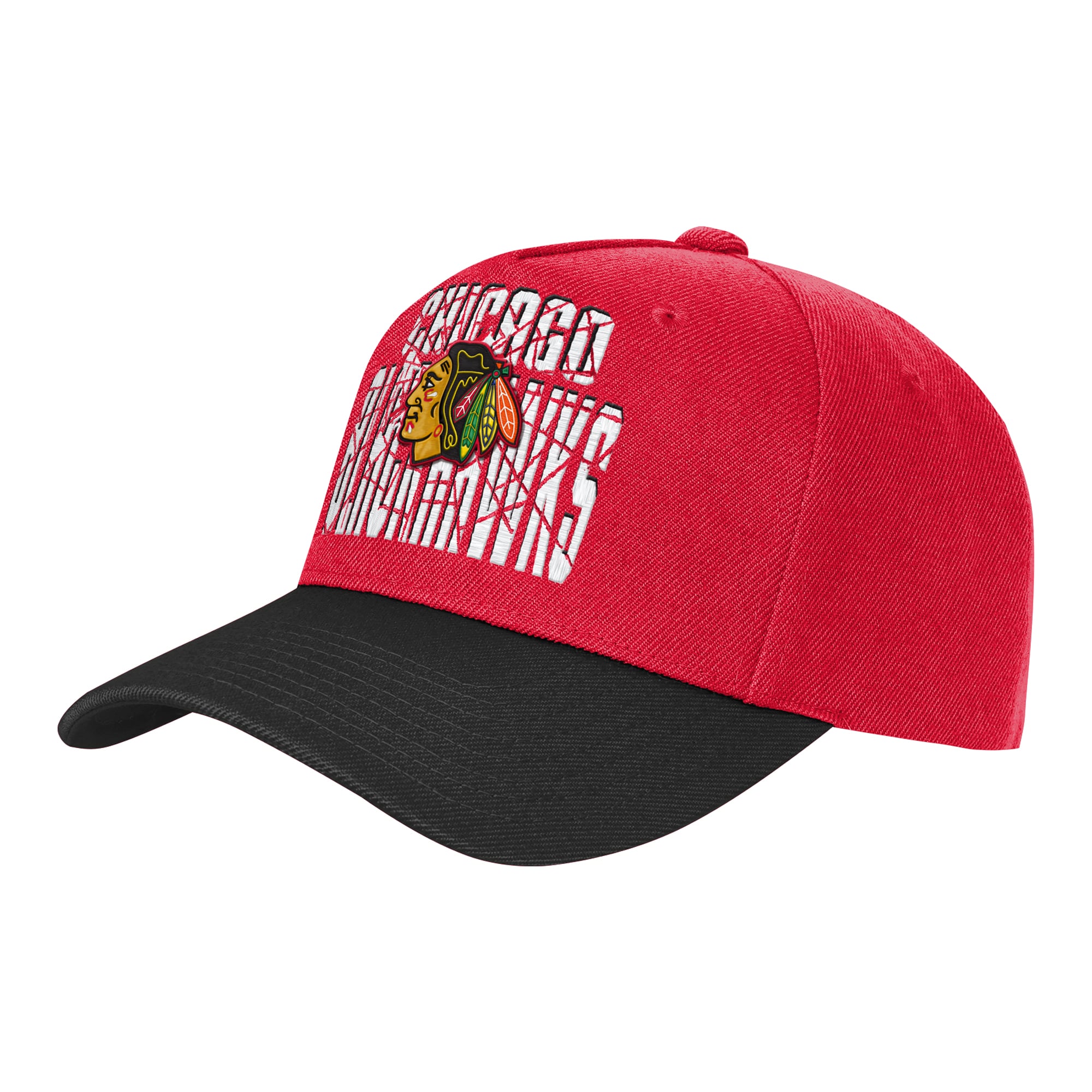 Youth Outerstuff Red/Black Chicago Blackhawks Ice Breaker Adjustable Hat