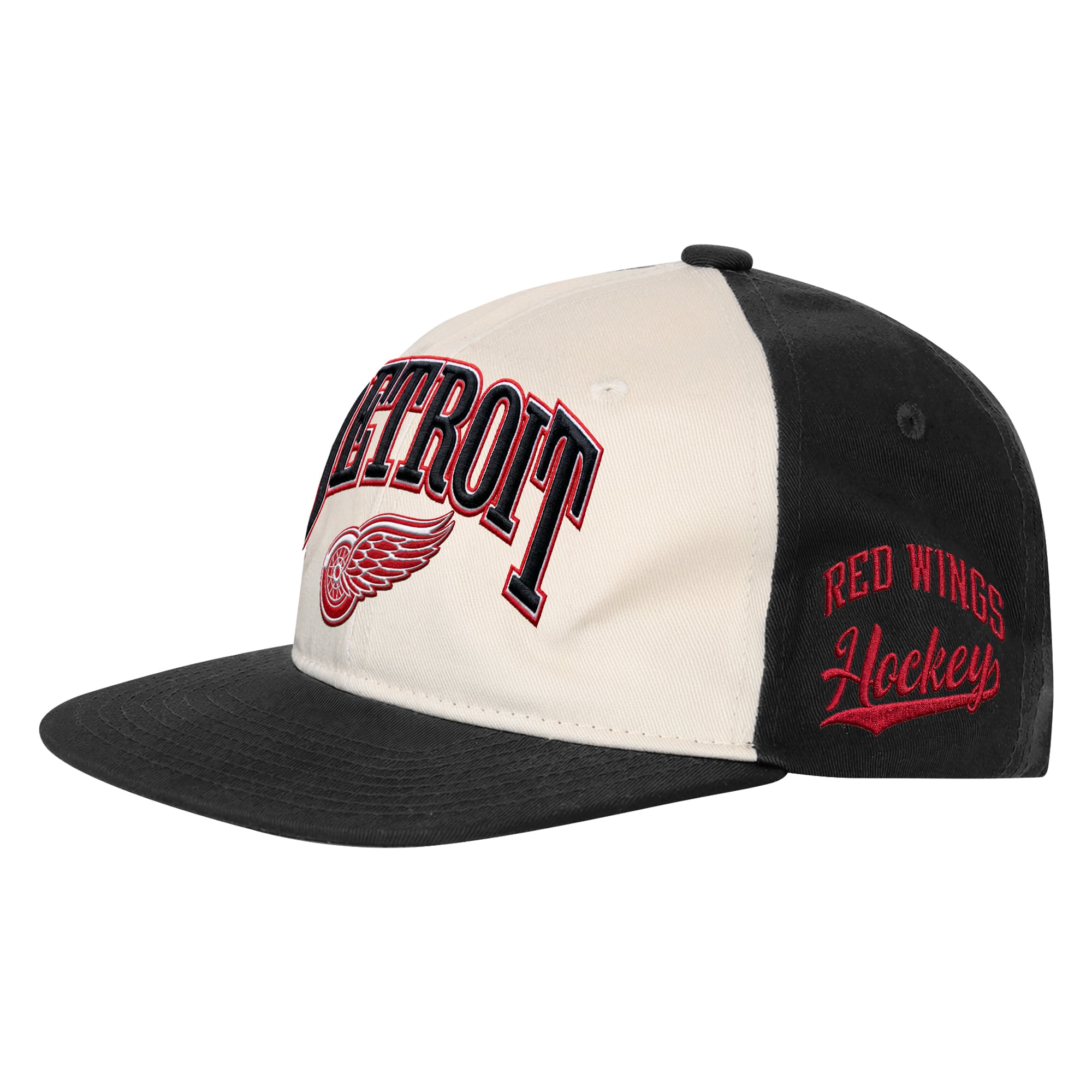 Youth Outerstuff Natural/Black Detroit Red Wings Arch Snapback Hat